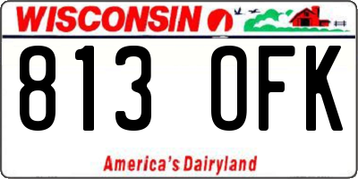 WI license plate 813OFK