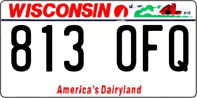 WI license plate 813OFQ