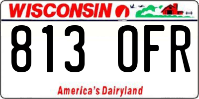 WI license plate 813OFR