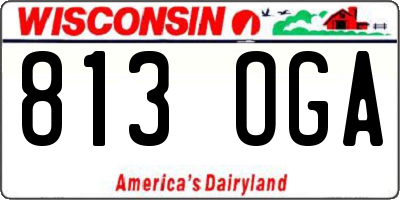 WI license plate 813OGA