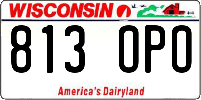 WI license plate 813OPO