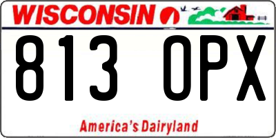 WI license plate 813OPX