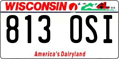 WI license plate 813OSI