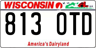WI license plate 813OTD