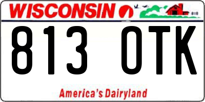 WI license plate 813OTK