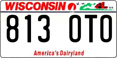 WI license plate 813OTO