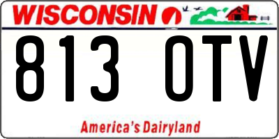 WI license plate 813OTV