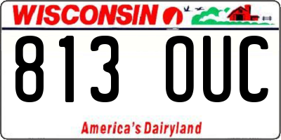 WI license plate 813OUC