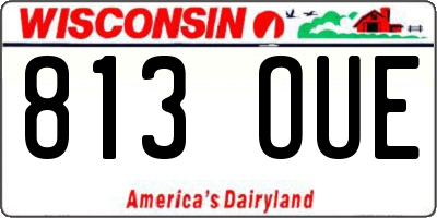 WI license plate 813OUE