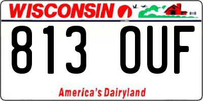 WI license plate 813OUF