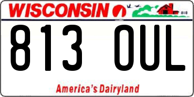 WI license plate 813OUL