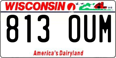 WI license plate 813OUM