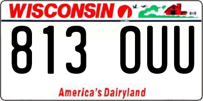 WI license plate 813OUU