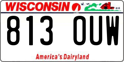 WI license plate 813OUW
