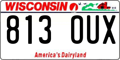 WI license plate 813OUX