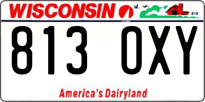 WI license plate 813OXY