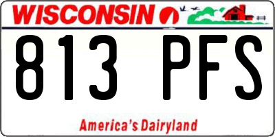 WI license plate 813PFS