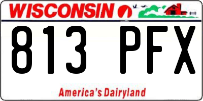WI license plate 813PFX