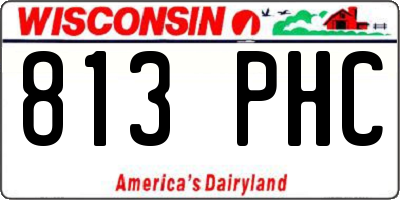 WI license plate 813PHC