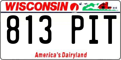 WI license plate 813PIT