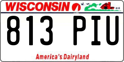 WI license plate 813PIU