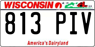 WI license plate 813PIV