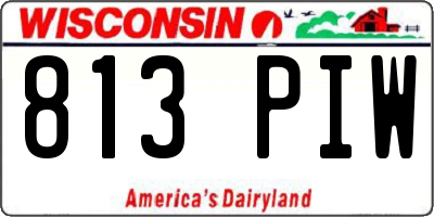 WI license plate 813PIW