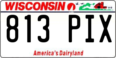 WI license plate 813PIX