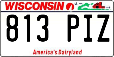 WI license plate 813PIZ