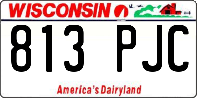 WI license plate 813PJC