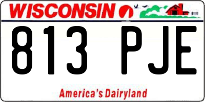 WI license plate 813PJE
