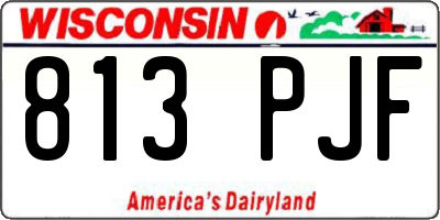 WI license plate 813PJF