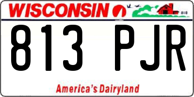 WI license plate 813PJR