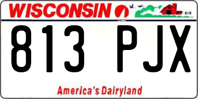 WI license plate 813PJX