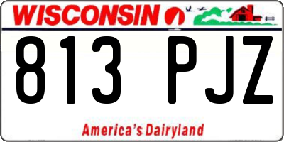 WI license plate 813PJZ