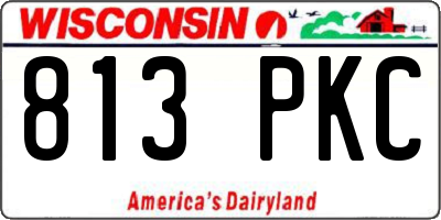 WI license plate 813PKC