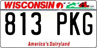 WI license plate 813PKG