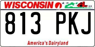 WI license plate 813PKJ