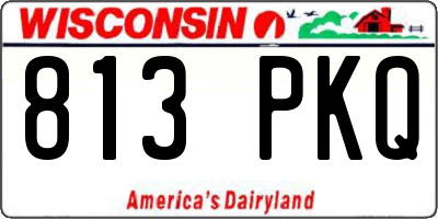 WI license plate 813PKQ