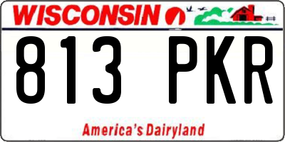WI license plate 813PKR