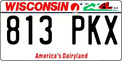 WI license plate 813PKX