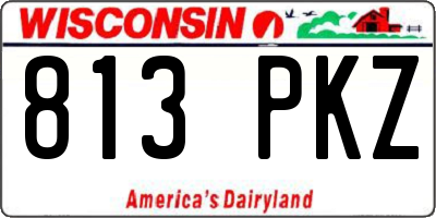 WI license plate 813PKZ