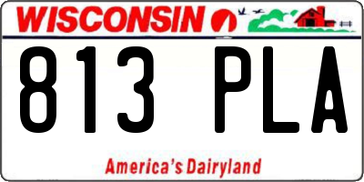 WI license plate 813PLA