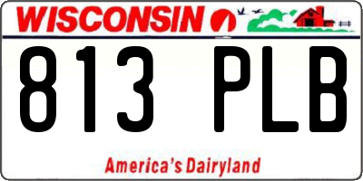 WI license plate 813PLB