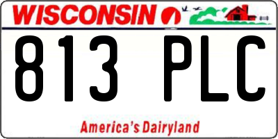WI license plate 813PLC