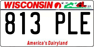 WI license plate 813PLE