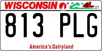 WI license plate 813PLG