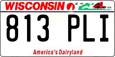 WI license plate 813PLI