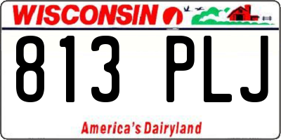 WI license plate 813PLJ