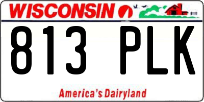 WI license plate 813PLK